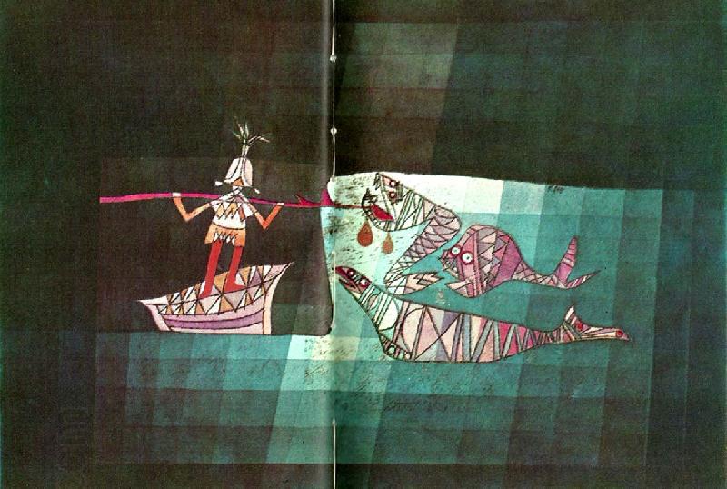 Paul Klee stridsscen i den fantastiska komiska operan China oil painting art